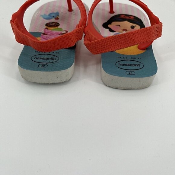 Havaianas Disney Snow White and Seven Dwarfs Infant Baby 6 C Flip Flops Princess - Picture 7 of 10